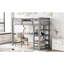 Lit mezzanine simple gris avec rangement pour tablette et poste de travail - Bois massif pour la chambre à coucher dans les tablettes du bureau Optimisation de l'espace Confort