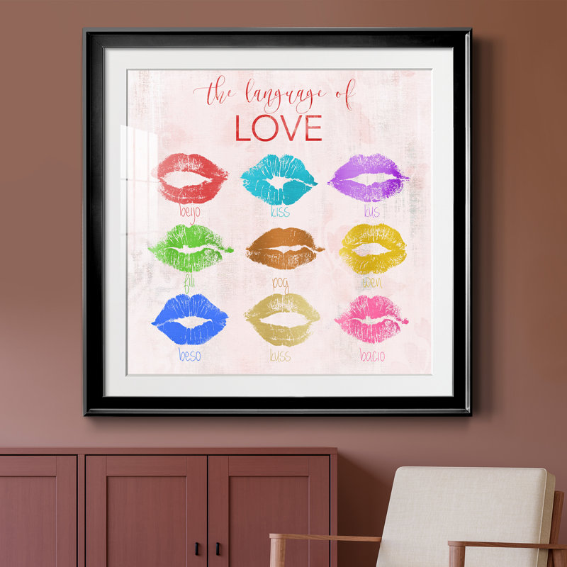 Rainbow Kiss - impression encadrée, H 26,5 po x l 26,5 po x P 1,5 po, Cadre noir