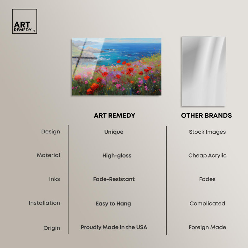 Art floral coloré Ocean View Bloom II par Art Remedy, prêt à être accroché, H 30 po x l 45 po