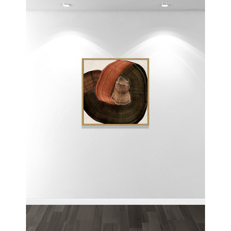 «Folded Earth II» par , Grain de bois naturel, 32'' W x 32'' H, Impression encadrée