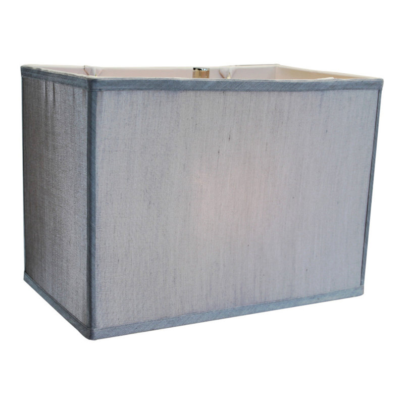 10'' H x 8'' W Linen Rectangle Lamp Shade, Grey, 10" H x 14" W x 8" D