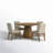 Arwilla Ebony Black 5 Piece 59"W Contemporary Round Dining Table Set with Pedestal Base and Beige Fabric Chairs-681869355