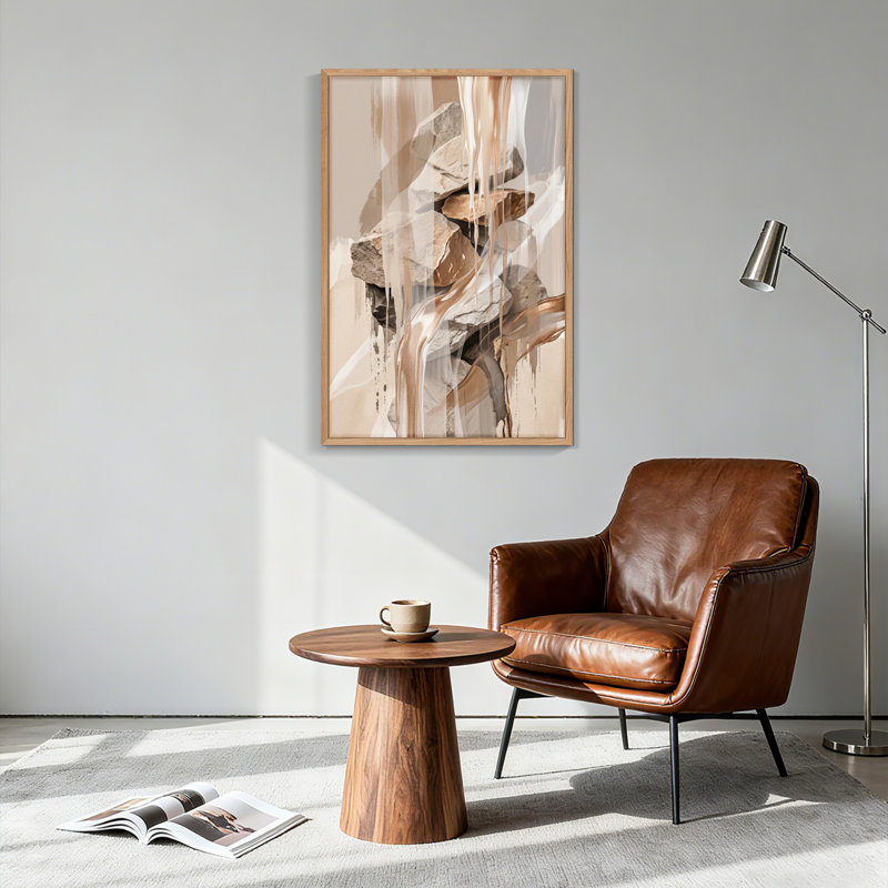 Ensemble de 1 tableau sur toile Stone Flow, 36"H x 24"W, Naturel