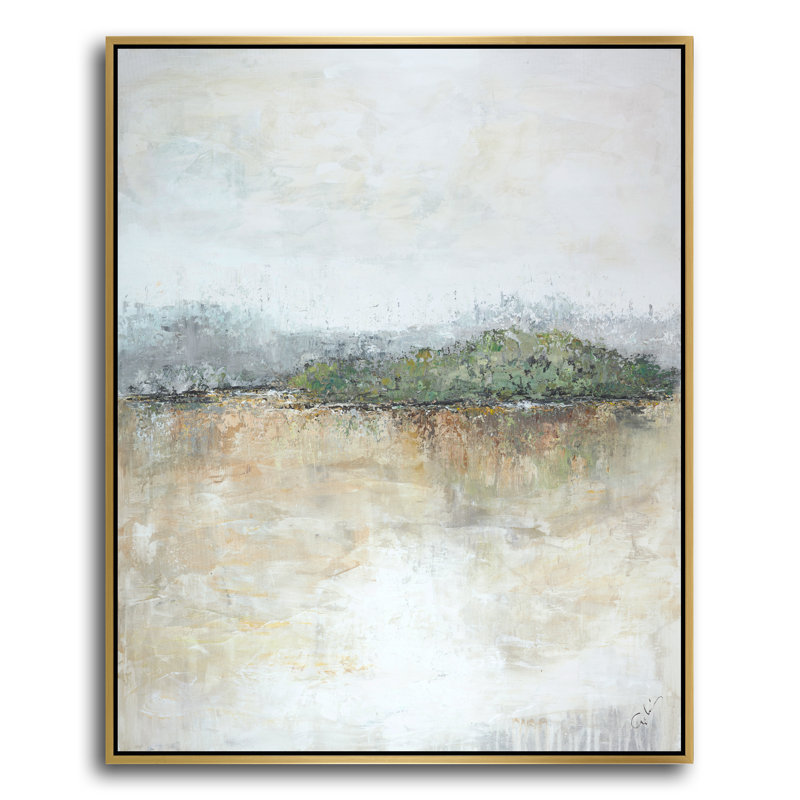 Emerald Grove Painting, Laguna Gold Framed