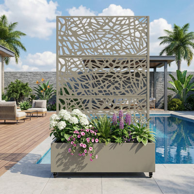 Eurel Metal Planter Box with Wheels