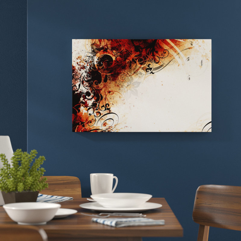 Glass Art, Red and black, 70cm H x 100cm W