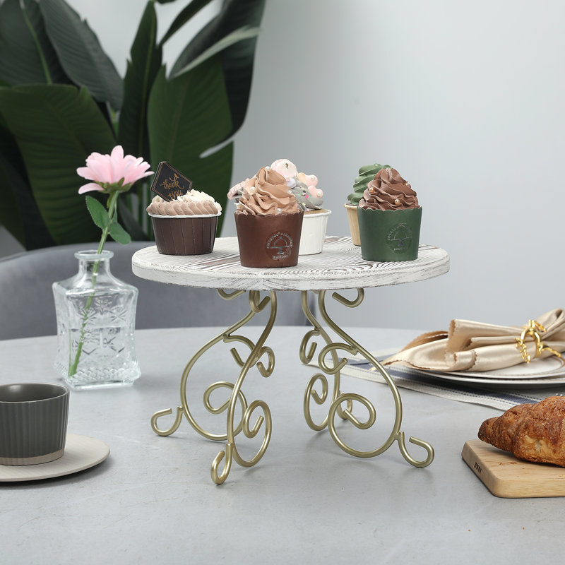Cake Stand, Whitewashed