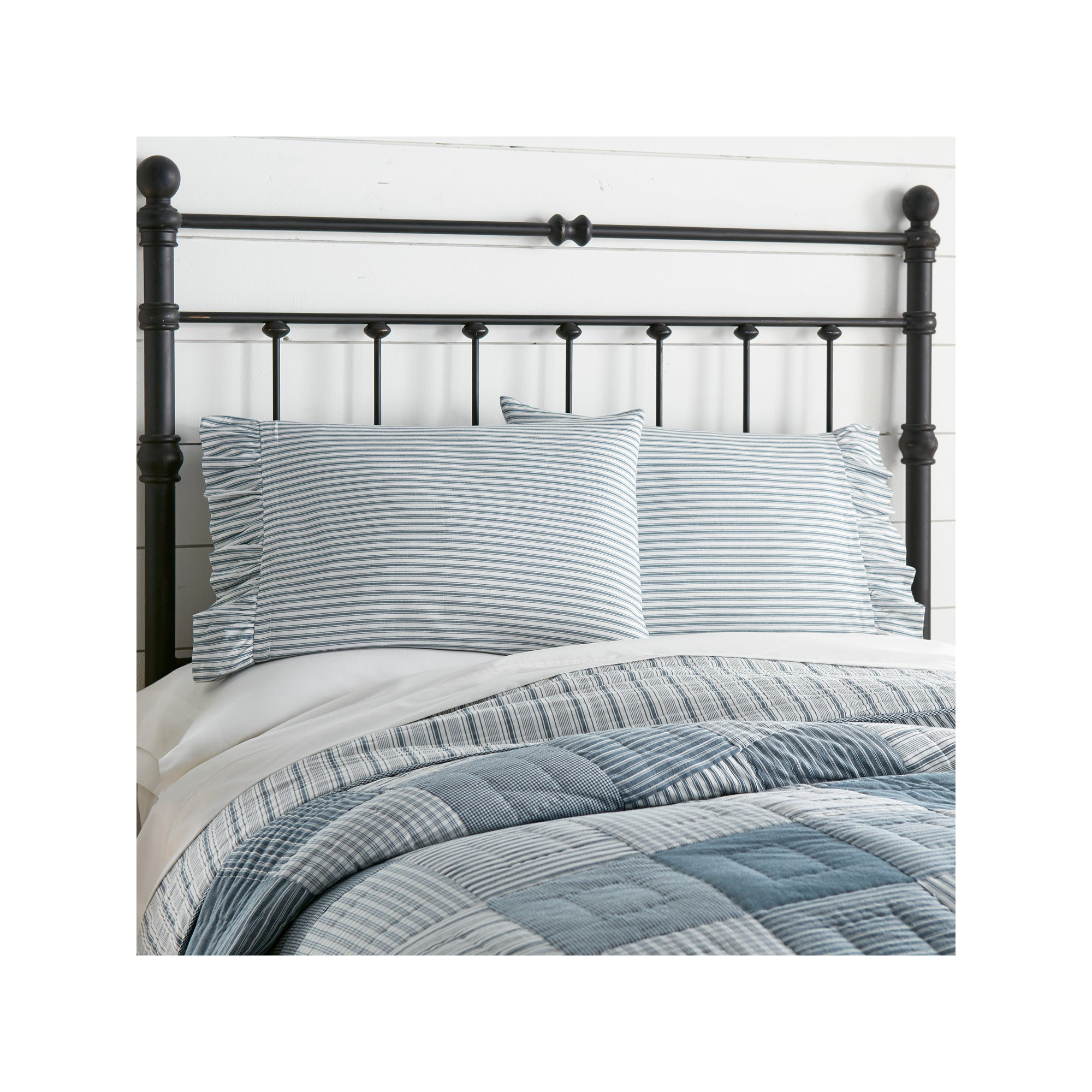 100% Cotton - Set of 2, Blue, Standard