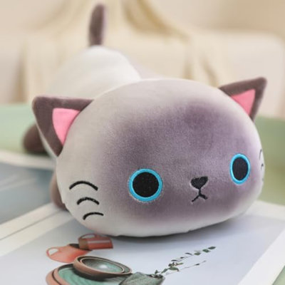 Weighted Siamese Cat Plush, Weighted Siamese Cat Stuffed Animal, Cute Plushies Soft Pillow Toy Gift For Kids Adults 9.8 Inch, 0.8 Lbs