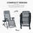 2 Pieces Outdoor Rocking Chairs, Foldable Reclining Zero Gravity Lounge Rocker With Pillow, Cup & Phone Holder, Combo Design With Folding Legs, Gray-1306060314