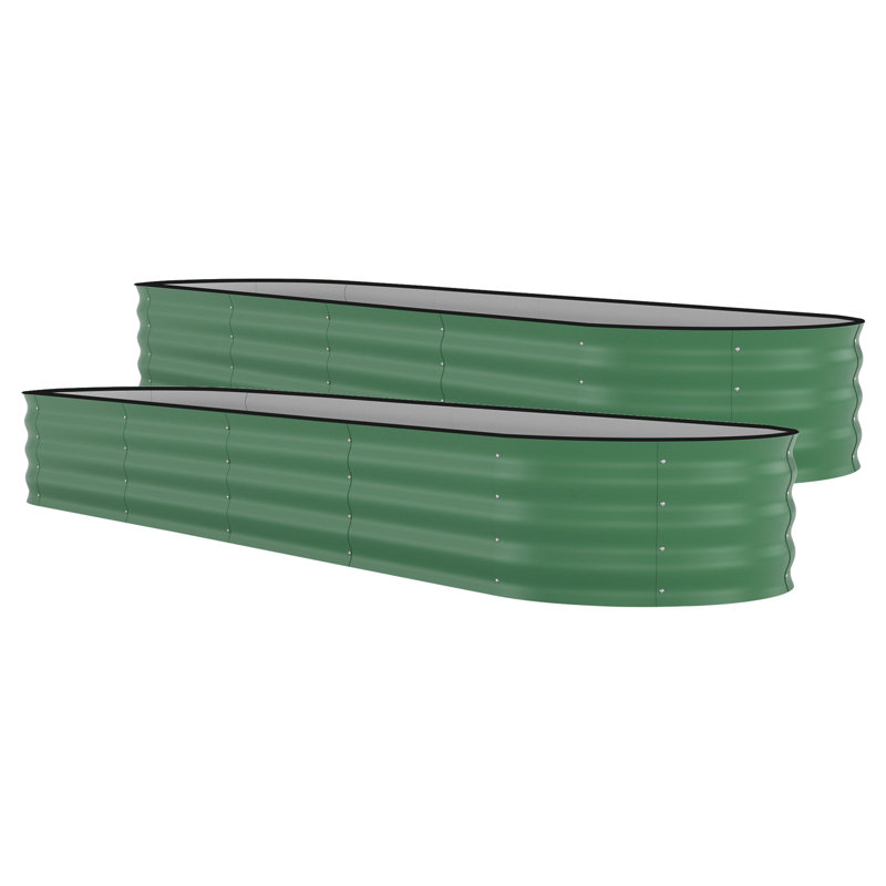 Outdoor Raised Garden Bed, 45cm H x 240cm W x 60cm D, Green, 2