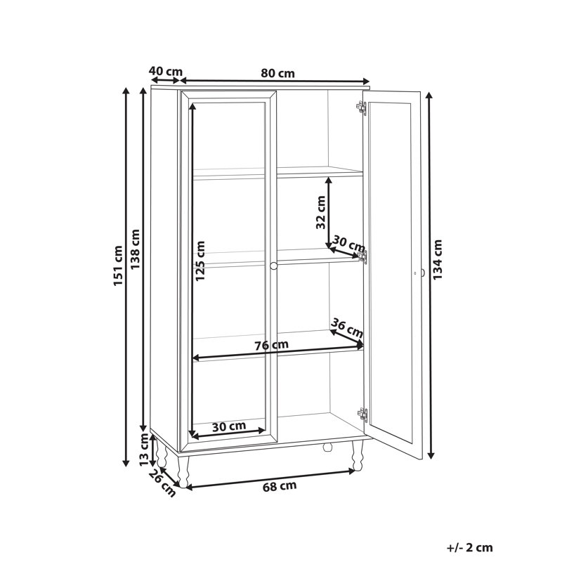 Glass Display Cabinet TINGLEDALE 80 cm Green