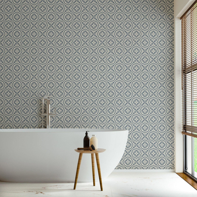 Echo Tile - Oxford Blue Wallpaper