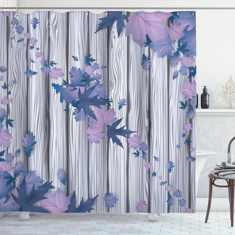 Ensemble de rideau de douche et crochets Autumn, Lavande, H 69 po x l 75 po