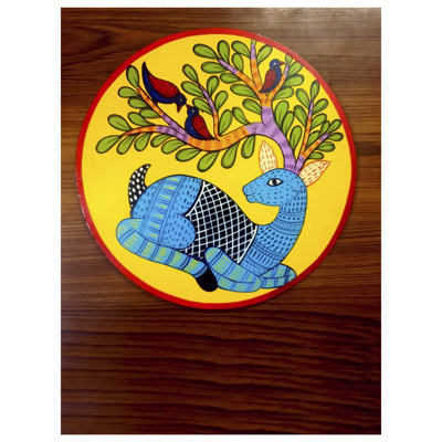 Bond of Deer and Birds - Peinture sur bois | Bois aggloméré | Par Jagriti Bhardwaj