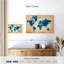 Carte du monde texturée bleue Aliaz-107682457
