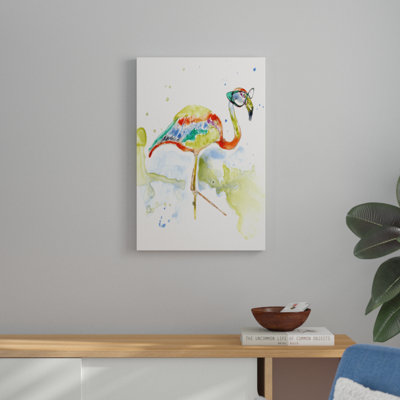 «Smarty-Pants Flamingo», peinture sur toile