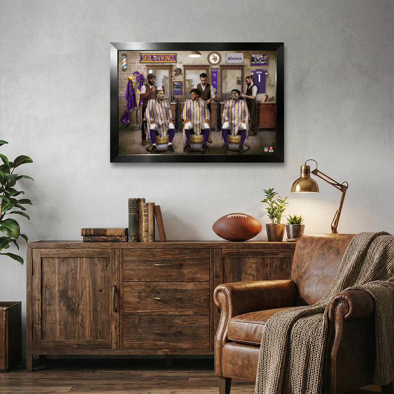 Impression encadrée NFL Minnesota Vikings Barbershop 14" x 20", NFL Minnesota Vikings