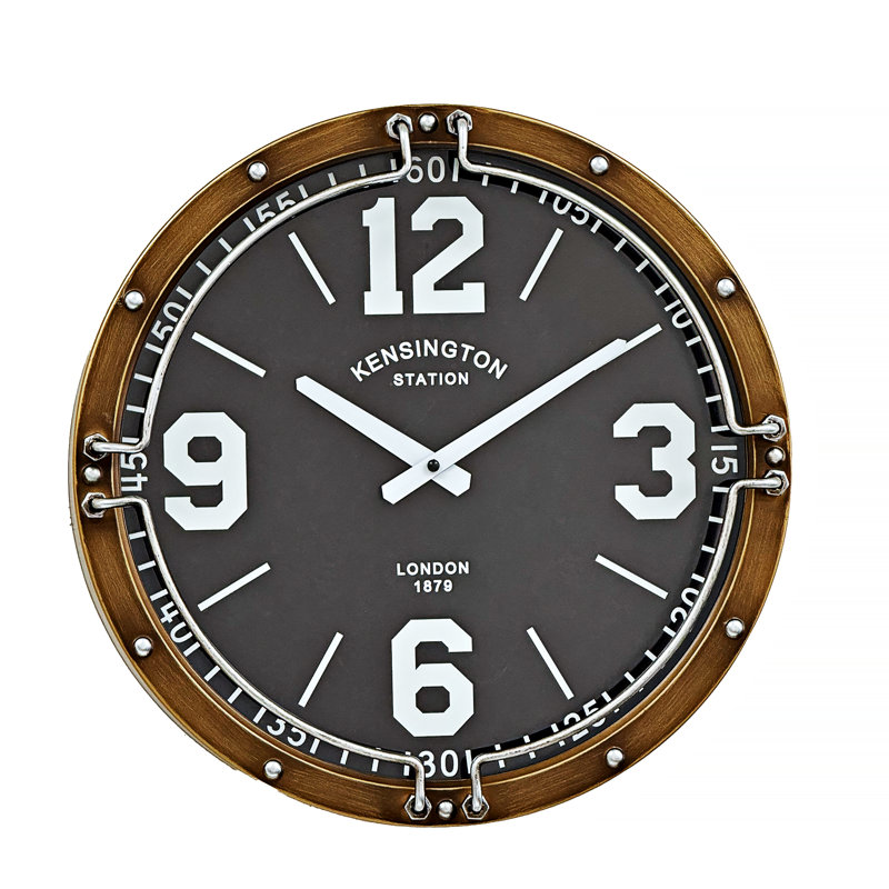 Horloge murale industrielle à hublot