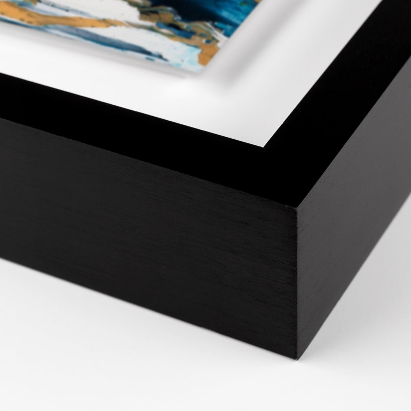 Horizontal Stripes Print by Kim Whiteside, Black, 48" H x 60" W x 2.5" D