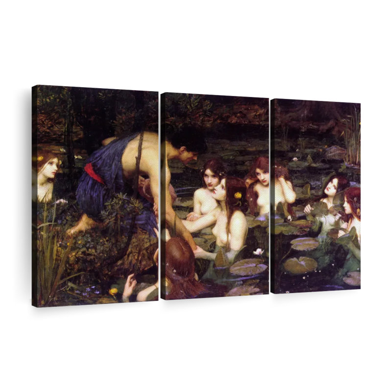 "Hylas et les nymphes" sur toile, H 24 po x l 38 po