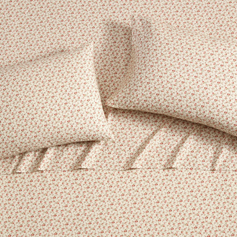 Ensemble de draps en percale de coton Percale Novelty Laura Ashley, Ensemble de draps pour lit double + 2 taies d'orei