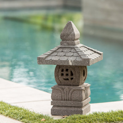 Lava Stone Garden Lantern - Dasglo   12 x 12 x 22"H