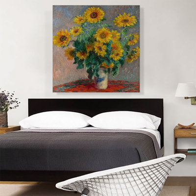 «Bouquet of Sunflowers 1881» par Claude Monet, reproduction d'art sur toile tendue