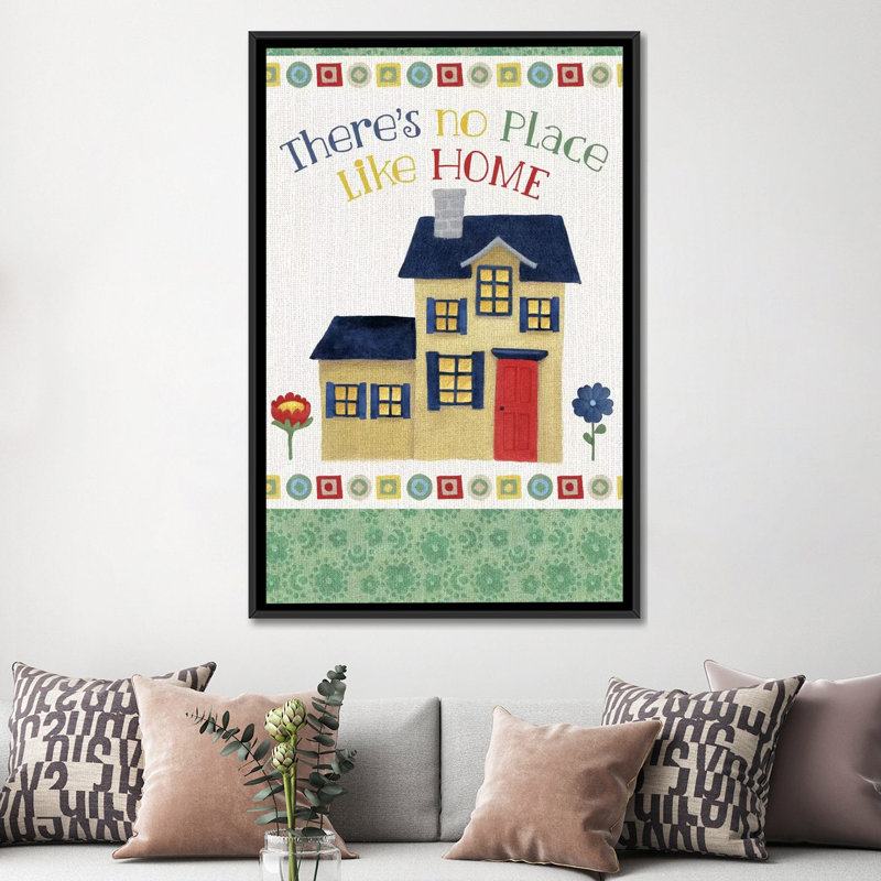 Pas de place comme home ii, impression sur toile tendue, H 60 po x l 40po x P 1,5 po, Toile avec cadre noir, Pas de tapis