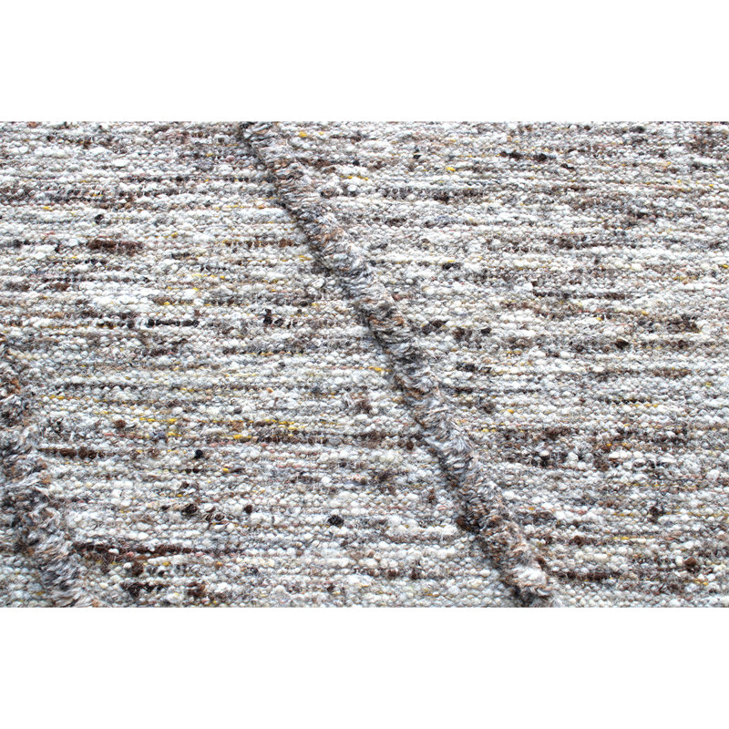 Tapis noir et blanc marocain de haute qualité noué à la main, Rectangle 9 pi x 12 pi