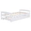 Lit plateforme simple avec lit gigogne simple, blanc