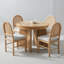 Table de salle à manger réglable ronde à ovale avec 4 chaises en rotin - parfaite pour les repas en famille-1554001845