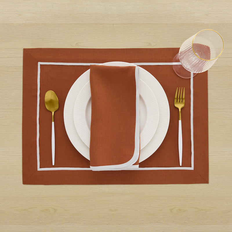 100% Pure Linen Dinner Napkins -kensington, Cinnamon
