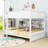 Queen-Over-Queen Bunk Bed With Shelves And Charging Station-843971447