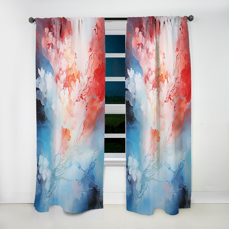 Lister feu et glace Tachisme Drift I - Rideau Tachisme - Velours obscurcissant - 1 panneau, L 52 po x L 90 po