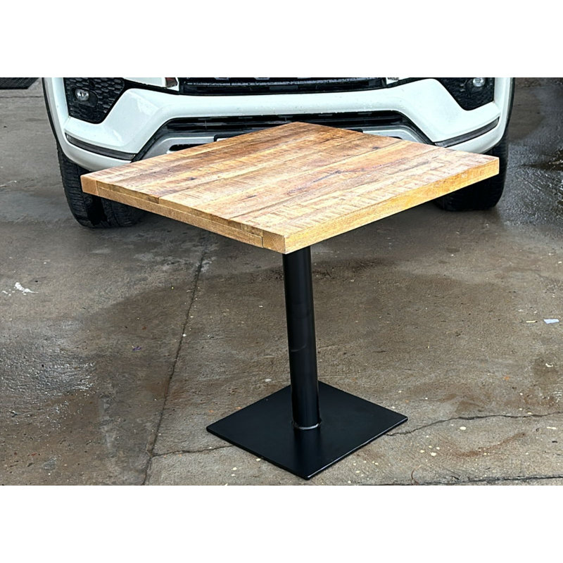 Bayville Mango Square Wood Top Dining Table with Iron Base
