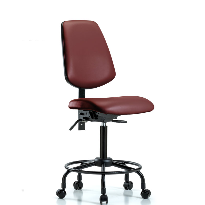 Latrice Vinyl Task Chair, No, Chocolate Brown