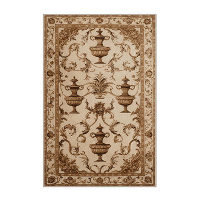 Tapis brun français lavable à la machine