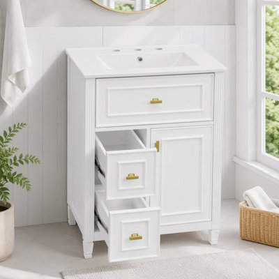 Meuble-lavabo 24 po avec lavabo et rangement intelligent