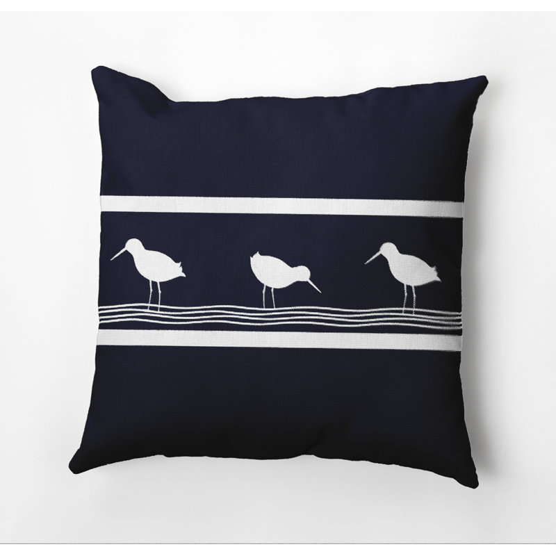 Housse et insert de coussin carré d'extérieur Nautical Nights, Bleu marine, 16 po x 16 po