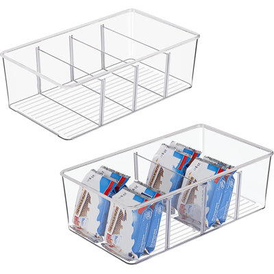 Ensemble de 2 bacs de rangement transparents