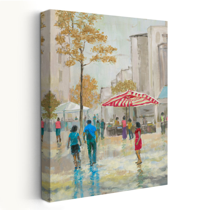 «Small Town Girl - Cityscapes Painterly Impressionism Street Art», H 48 po x l 32 po
