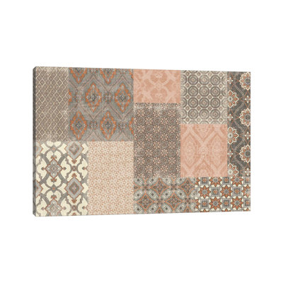 Venetian Patchwork I Orange Grey - Print on Canvas