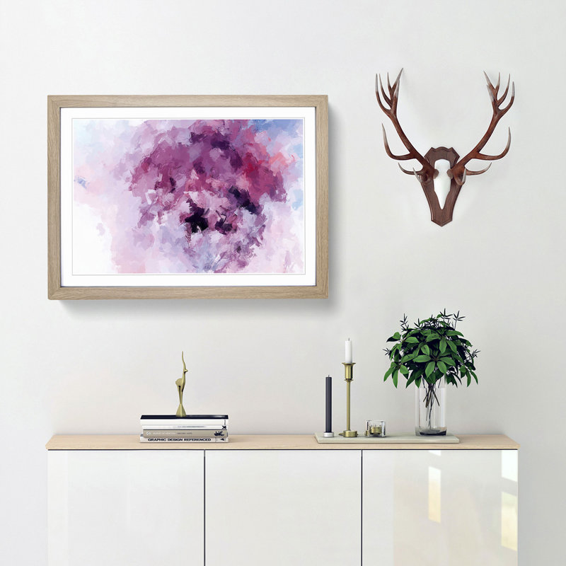 Floral Dreams in Abstract - Picture Frame Painting Print, Oak Framed, 48cm H x 65cm W x 2cm D