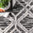 Rachelle Moroccan Tasseled Power Loom Performance Gray/White Rug-2031756135