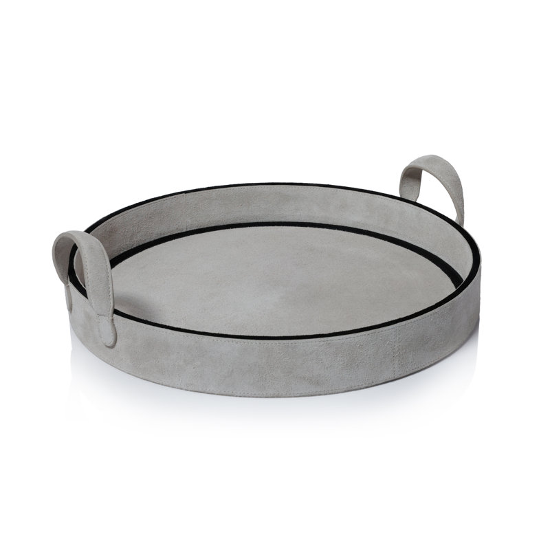 Plateau de service rond en cuir Arden