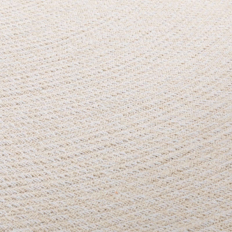 Round Dahlin Cotton Braided Area Rug, Round 170cm, Cream coloured