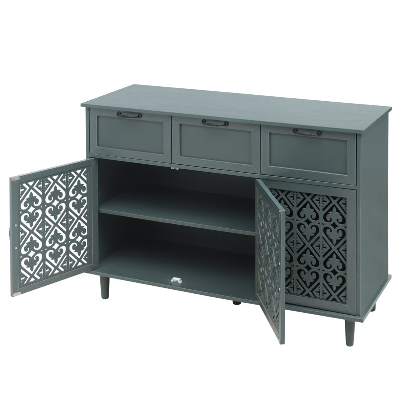 Armoire 3 tiroirs 3 portes, Vert foncé