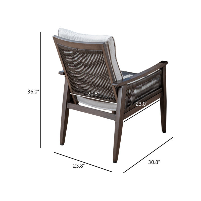 Fauteuil de terrasse avec coussin Andreana