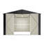 Remise de rangement extérieure 10 pi x 12 pi, rangement pour outils en métal avec portes verrouillables et structure à cadre, grande remise en métal pour la cour arrière, pelouse de patio, noir